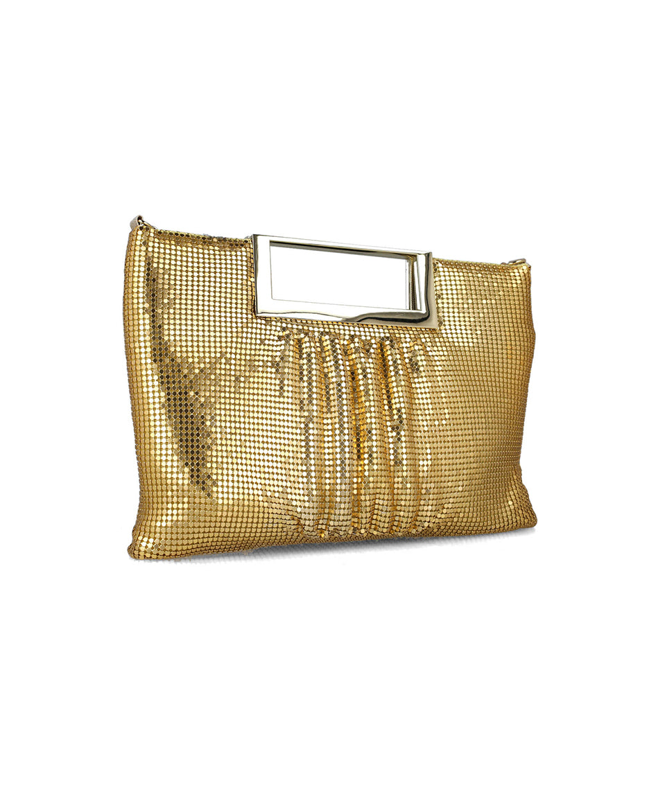 Gold Puffy Handbag With Metallic Handle_85560_00_02