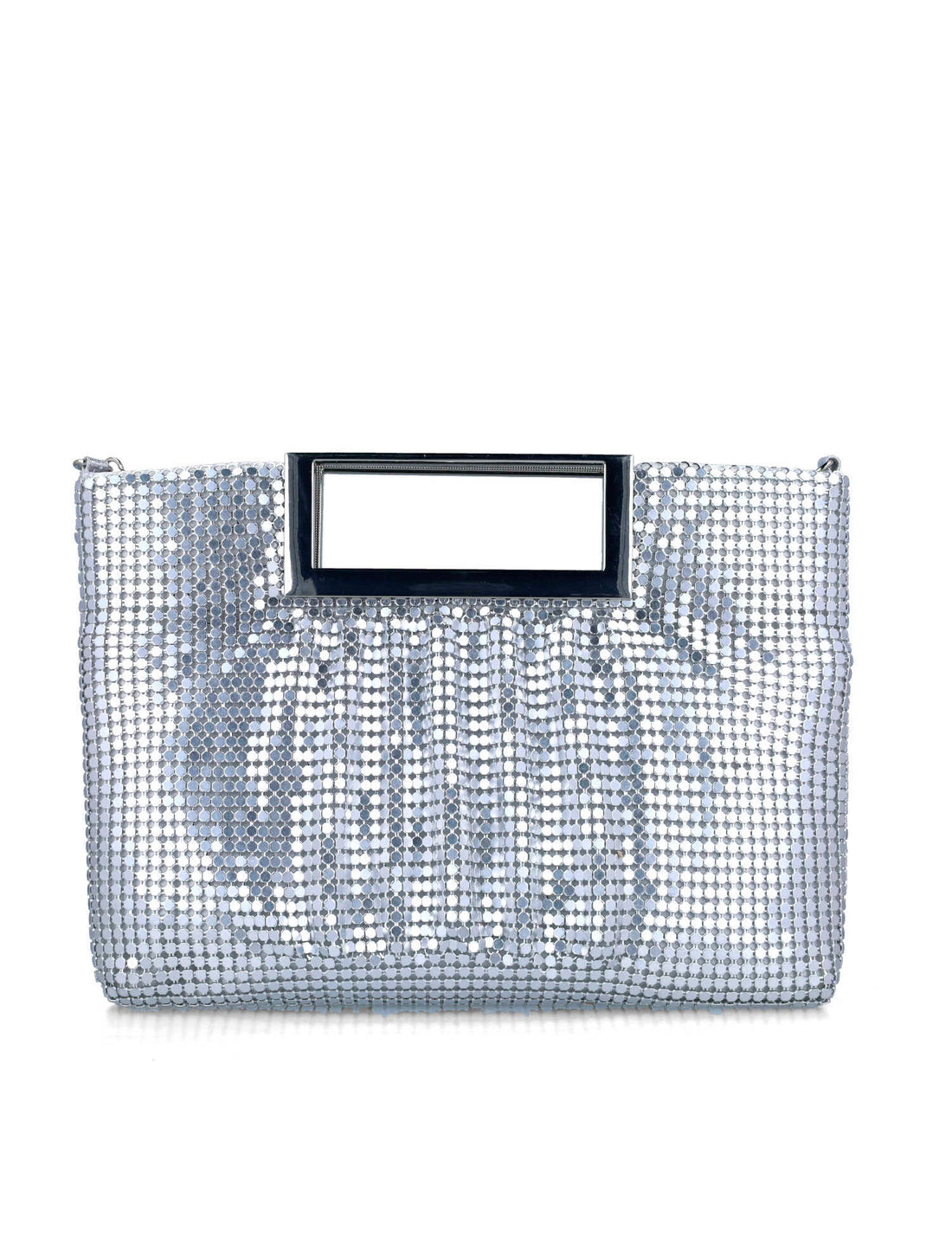 Silver Puffy Handbag With Metallic Handle_85560_09_01