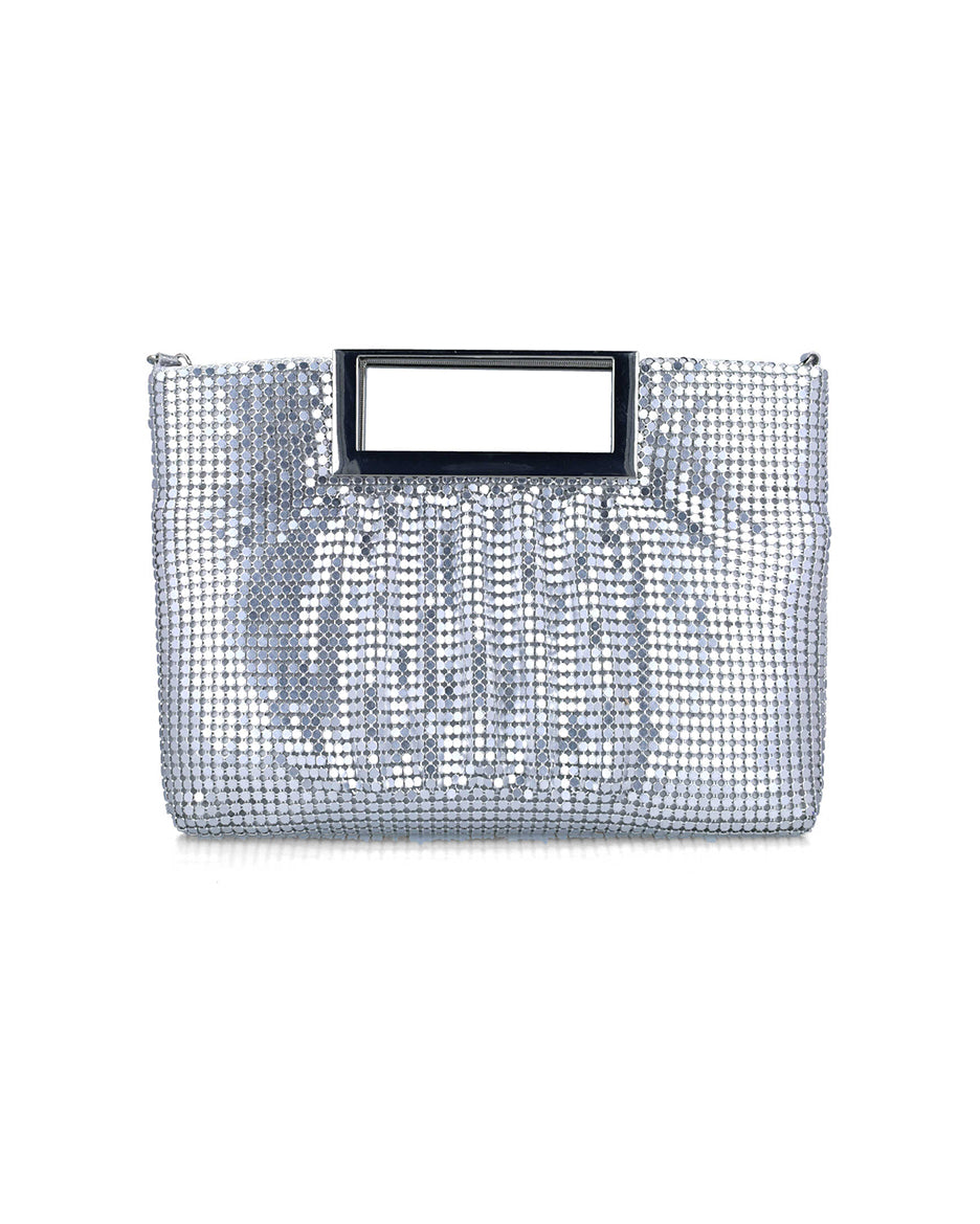 Silver Puffy Handbag With Metallic Handle_85560_09_01