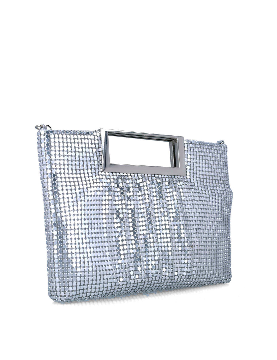 Silver Puffy Handbag With Metallic Handle_85560_09_02
