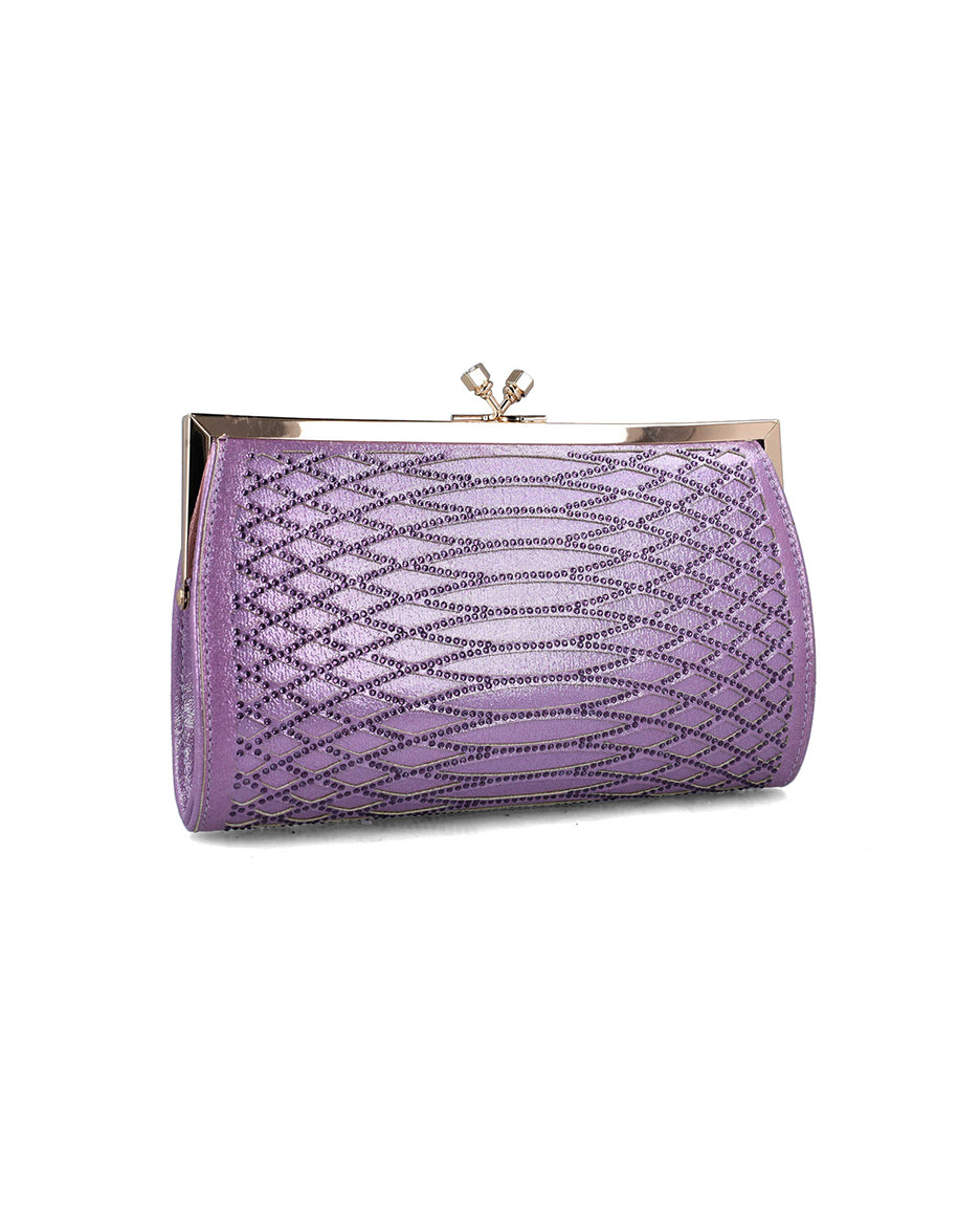 Purple Clutch In Imitation Snake Leather_85597_80_02