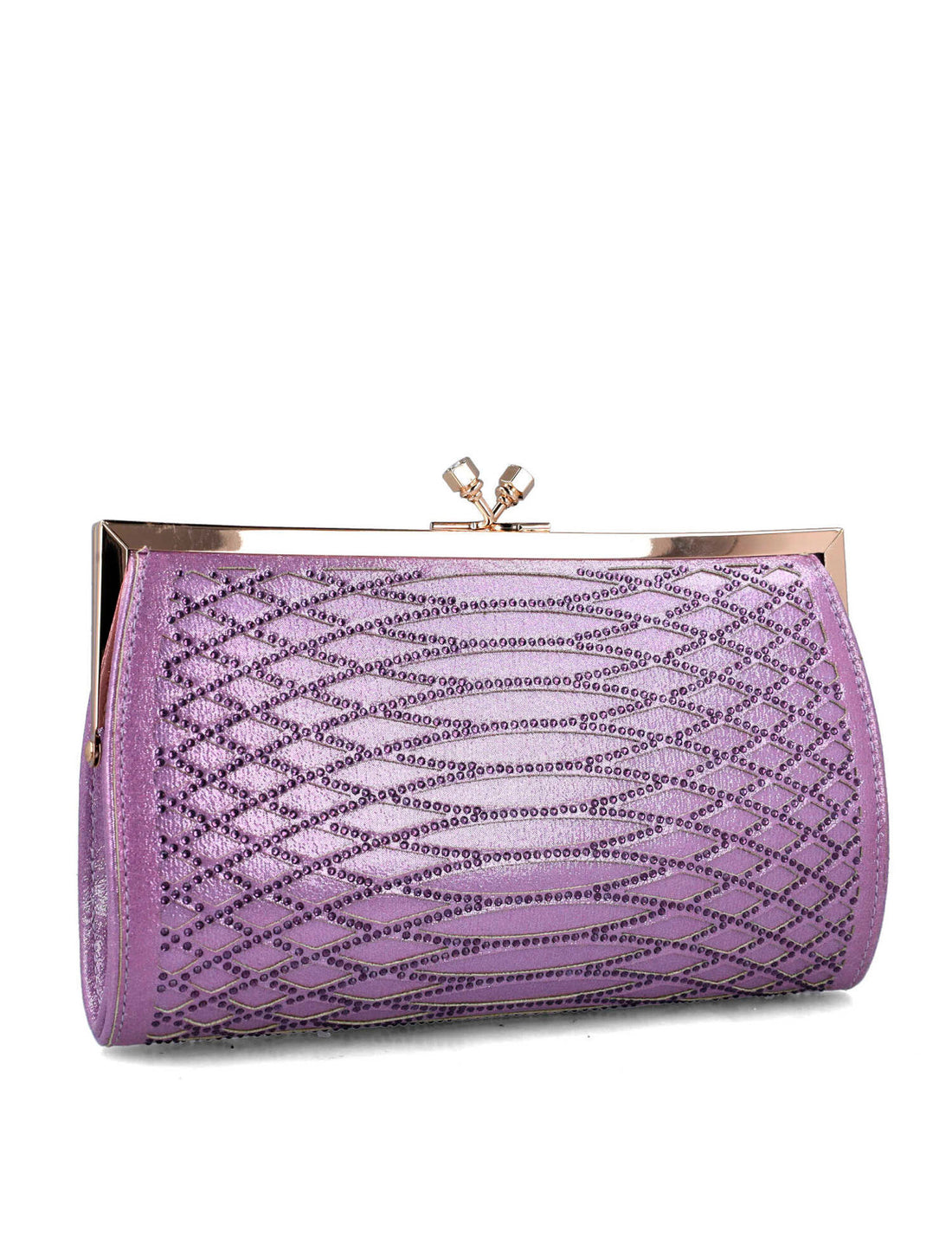 Purple Clutch In Imitation Snake Leather_85597_80_02