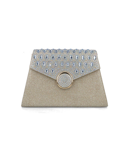 Beige Clutch With Embellished Flap_85636_00_01