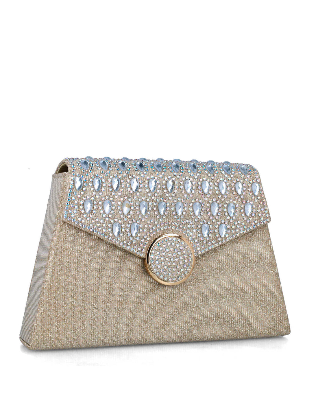 Beige Clutch With Embellished Flap_85636_00_02