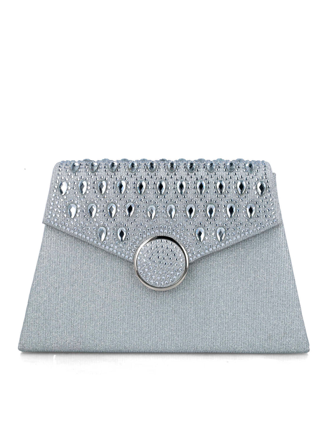 Silver Clutch With Embellished Flap_85636_09_01