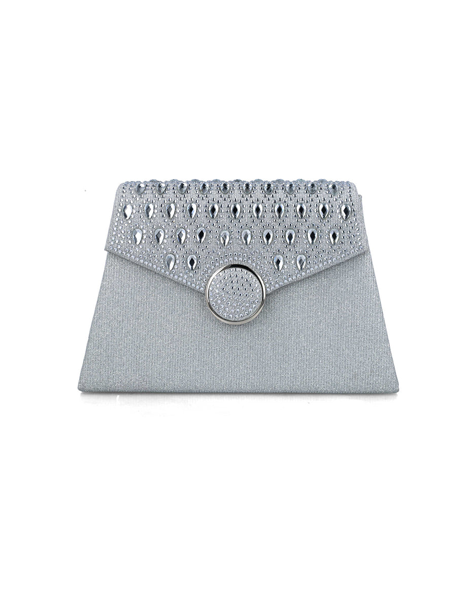 Silver Clutch With Embellished Flap_85636_09_01