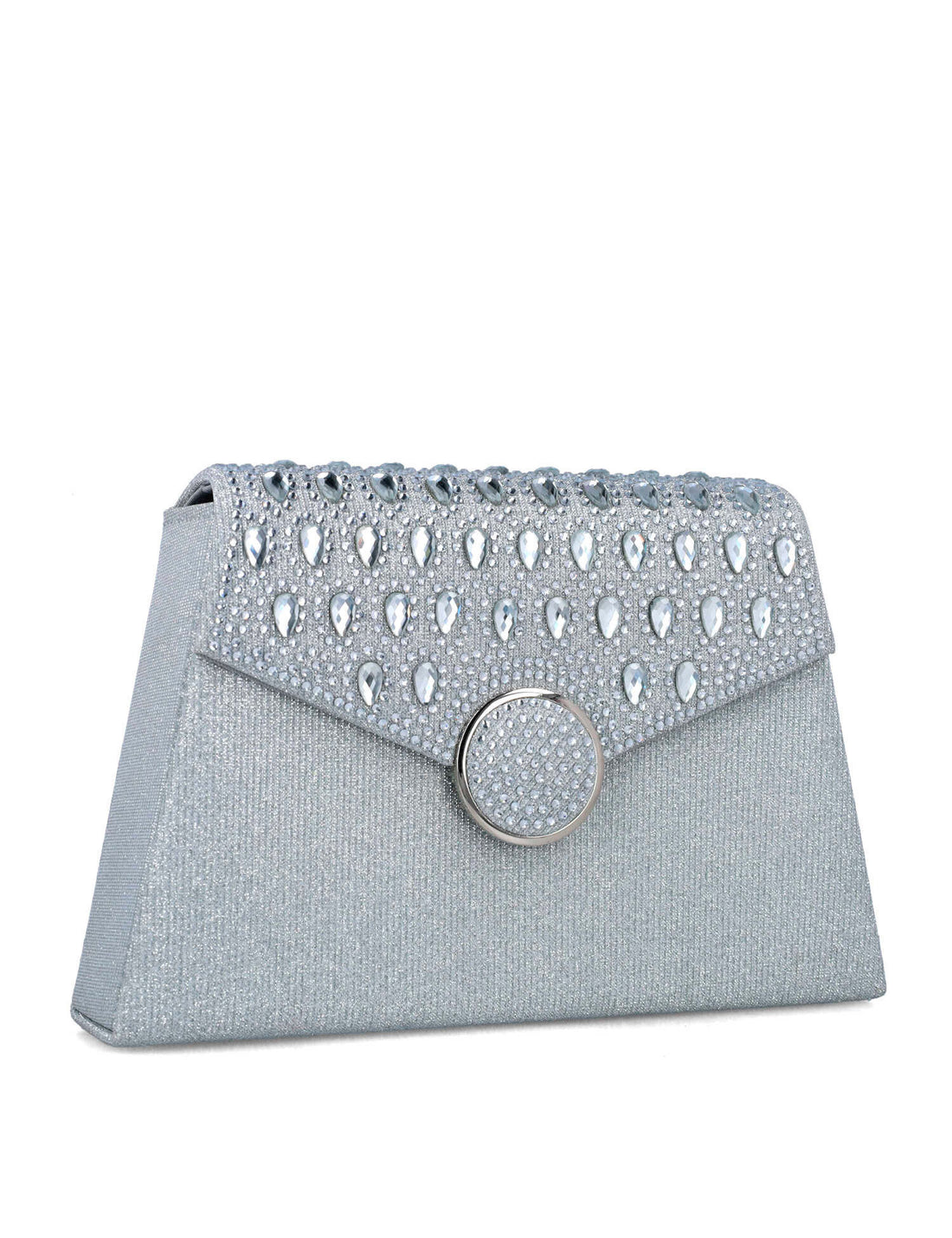 Silver Clutch With Embellished Flap_85636_09_02