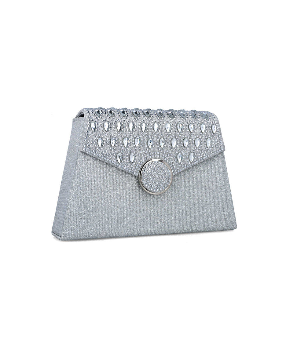 Silver Clutch With Embellished Flap_85636_09_02