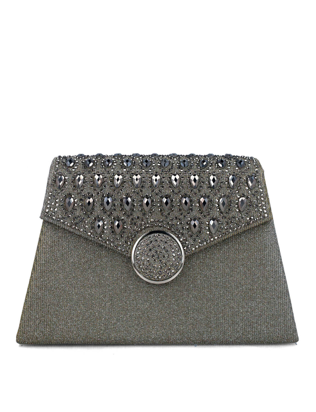 Grey Clutch With Embellished Flap_85636_71_01
