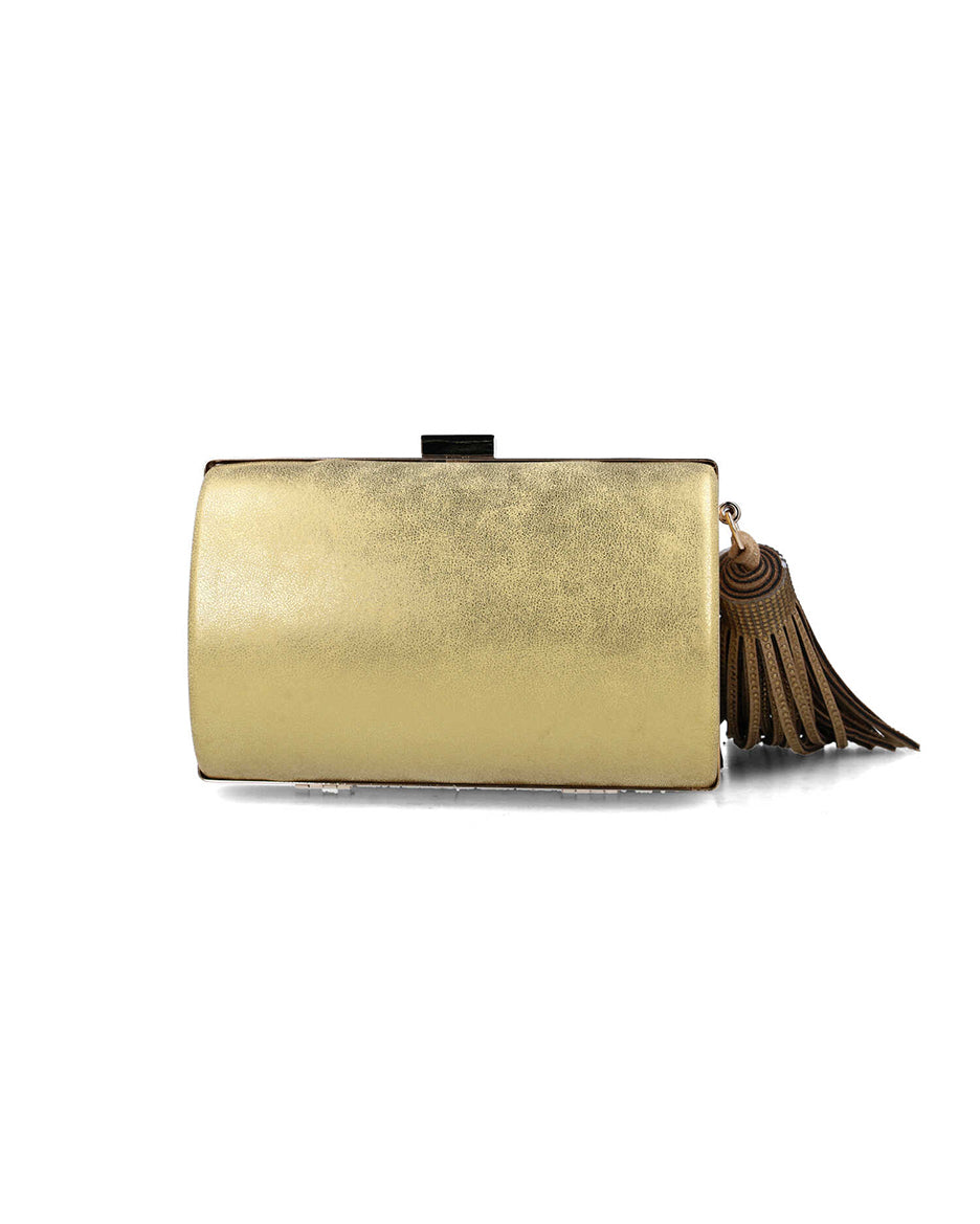 Gold Clutch Wth Fringe Accessory_85651_00_03