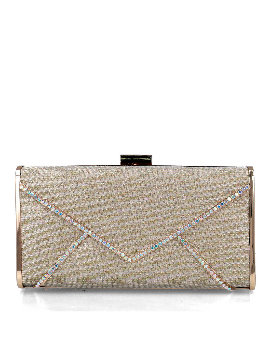 Beige Clutch With Gold Hardware_85656_00_01