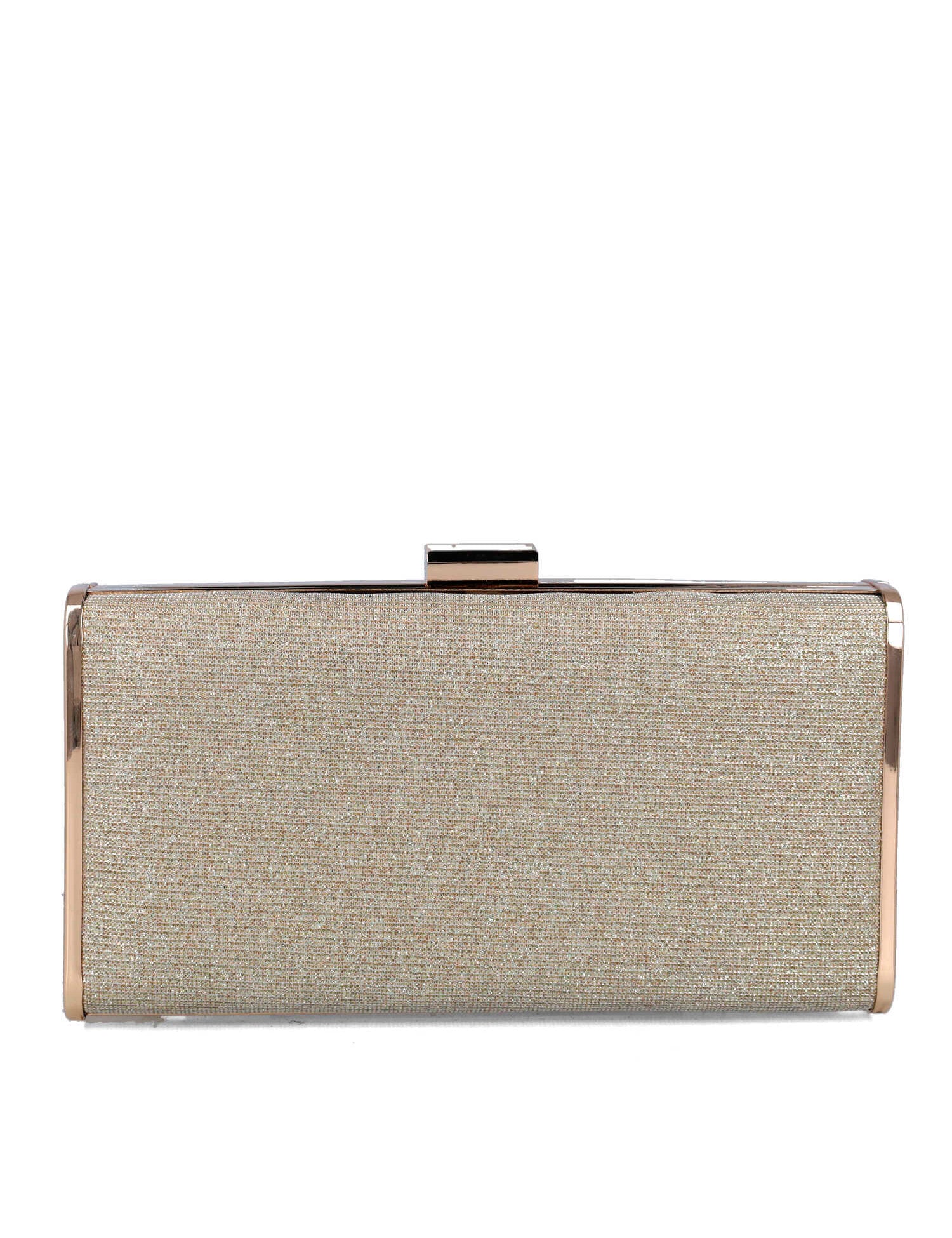 Beige Clutch With Gold Hardware_85656_00_03