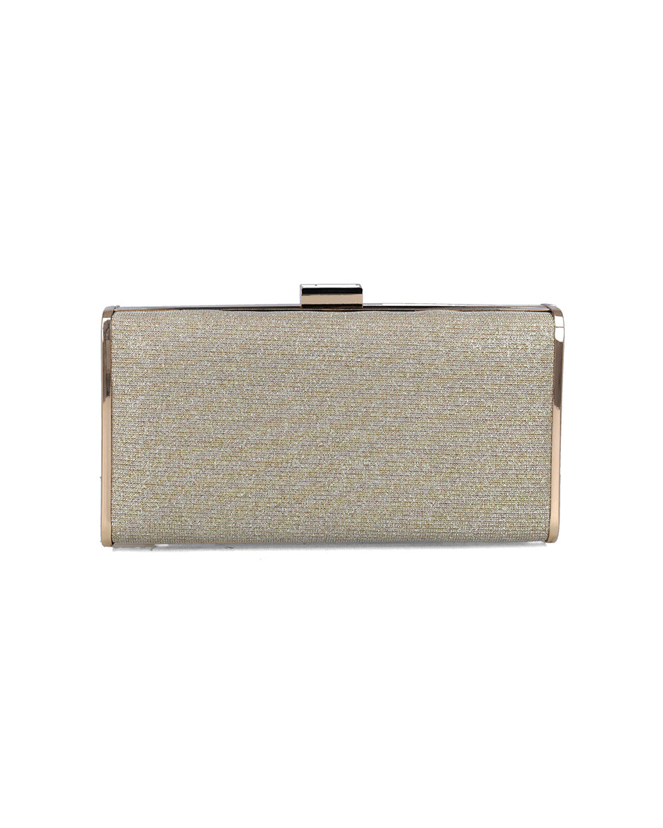 Beige Clutch With Gold Hardware_85656_00_03