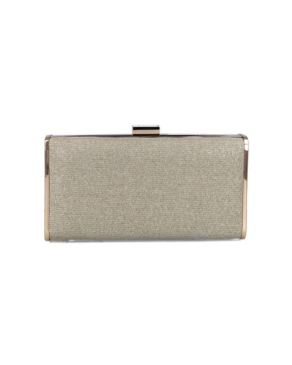 Beige Clutch With Gold Hardware_85656_00_03