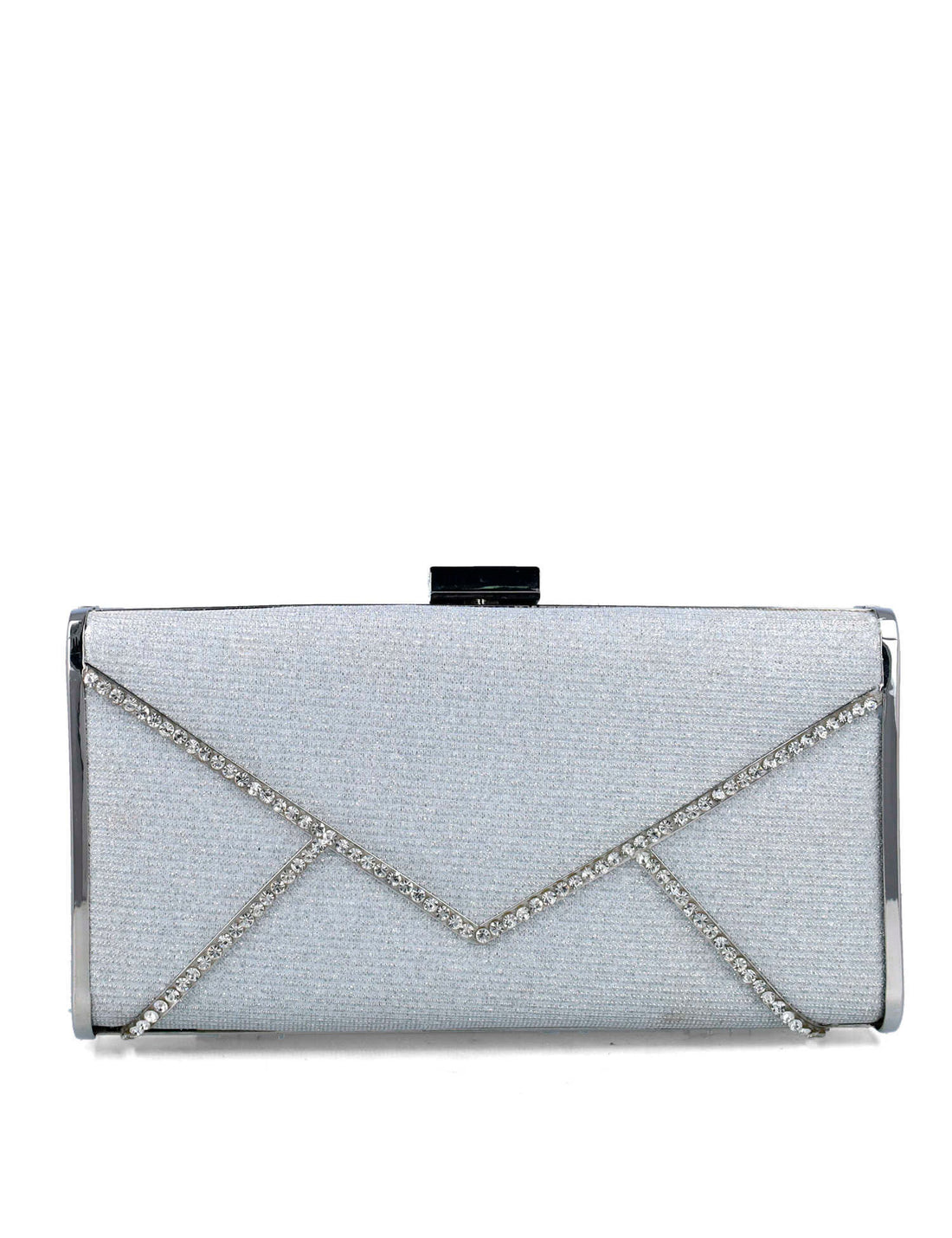 Silver Clutch With Silver Hardware_85656_09_01