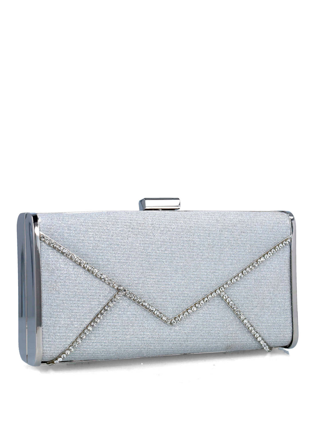 Silver Clutch With Silver Hardware_85656_09_02