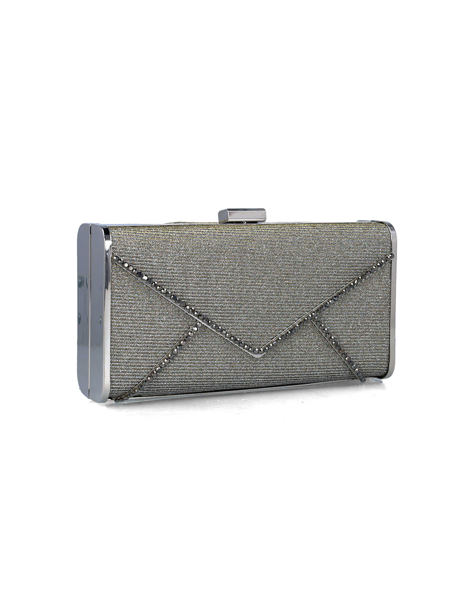 Grey Clutch With Silver Hardware_85656_71_02