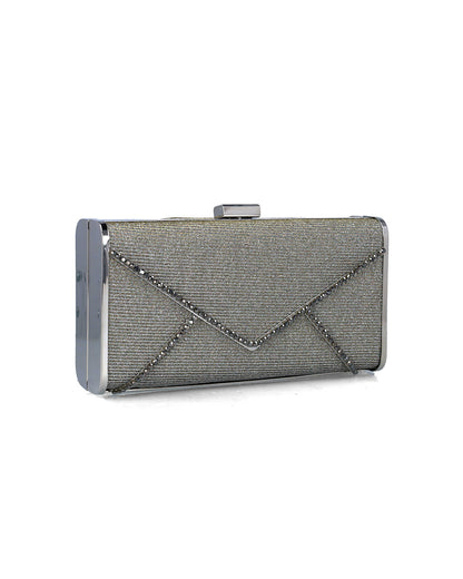 Grey Clutch With Silver Hardware_85656_71_02