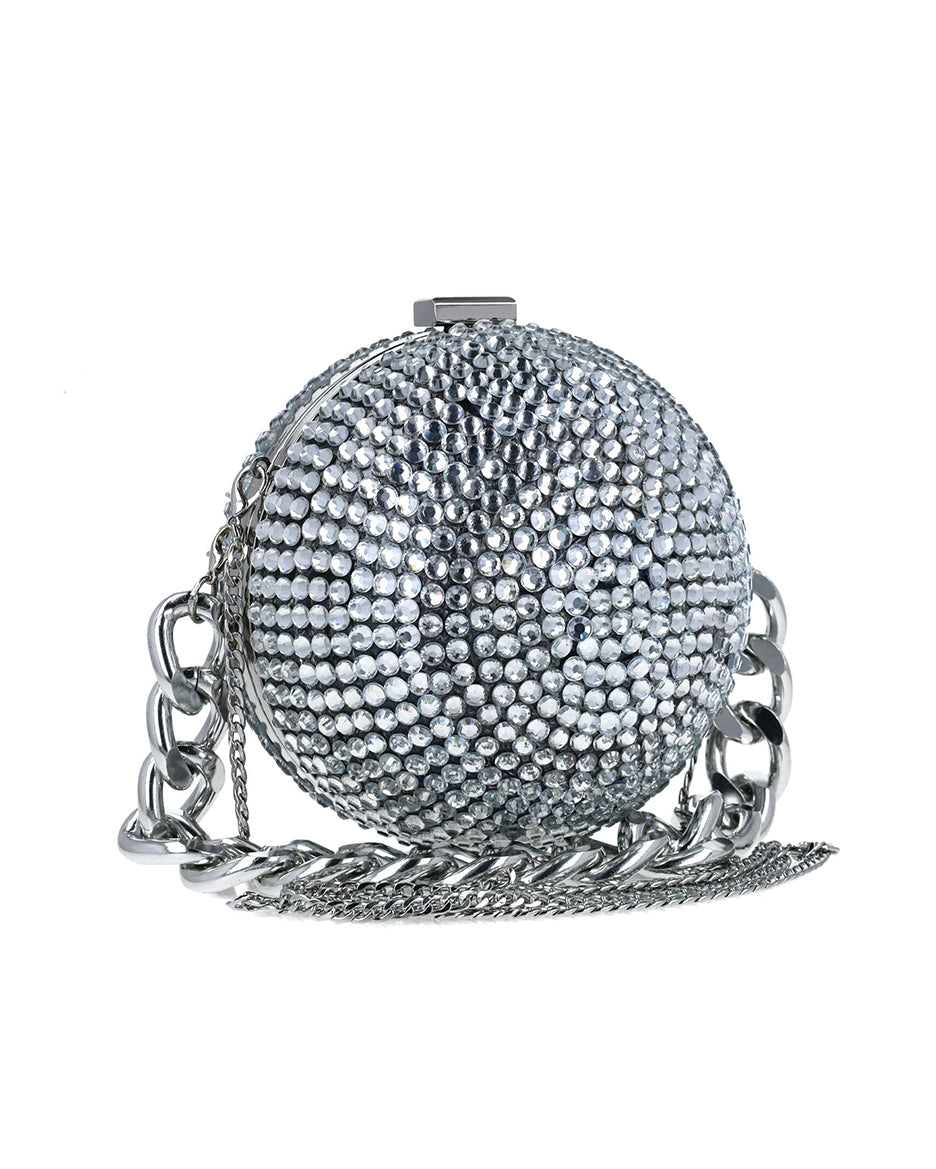 Round Clutch With Over Embellishment And Chain Strap_85670_01_02