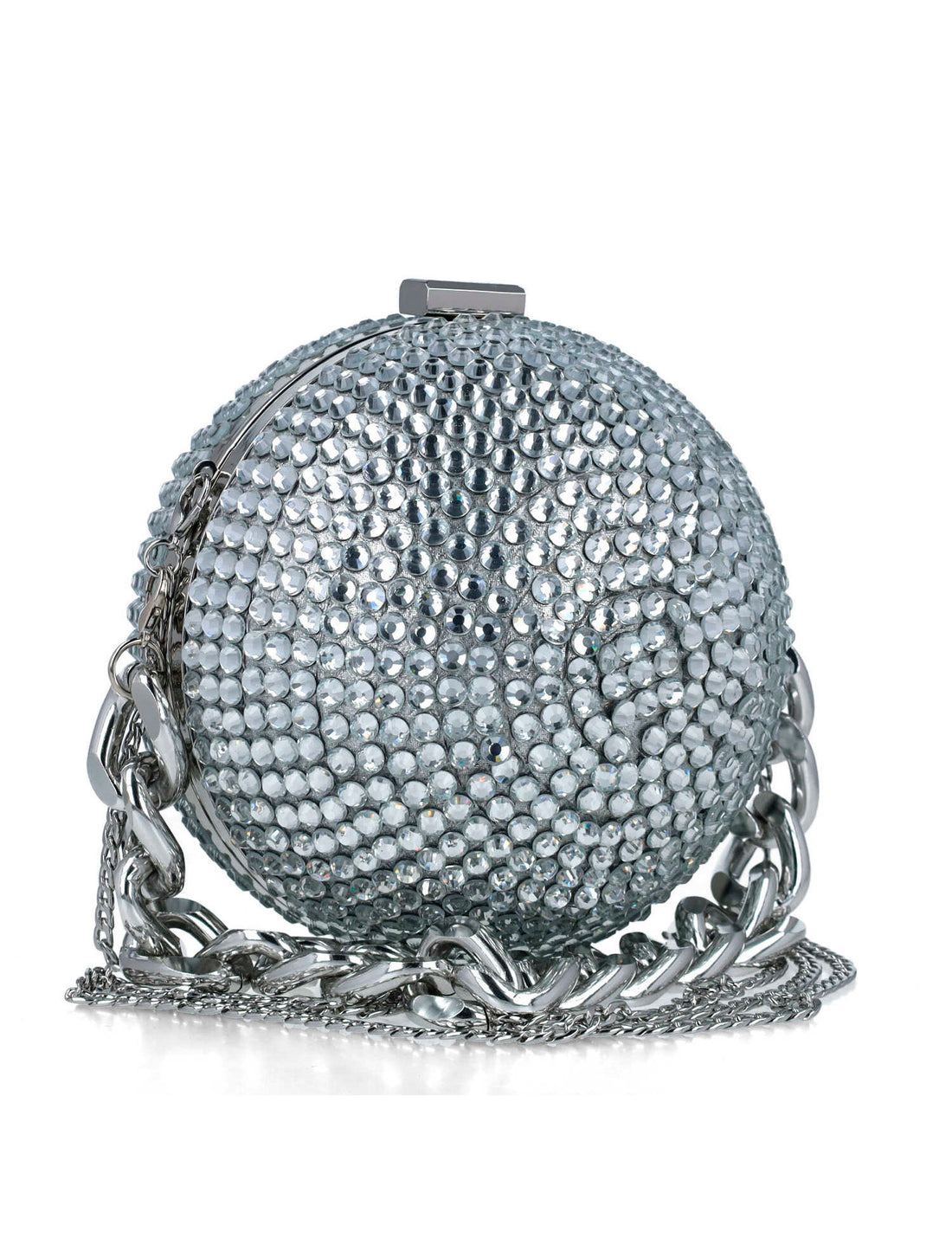 Round Clutch With Over Embellishment And Chain Strap_85670_09_02