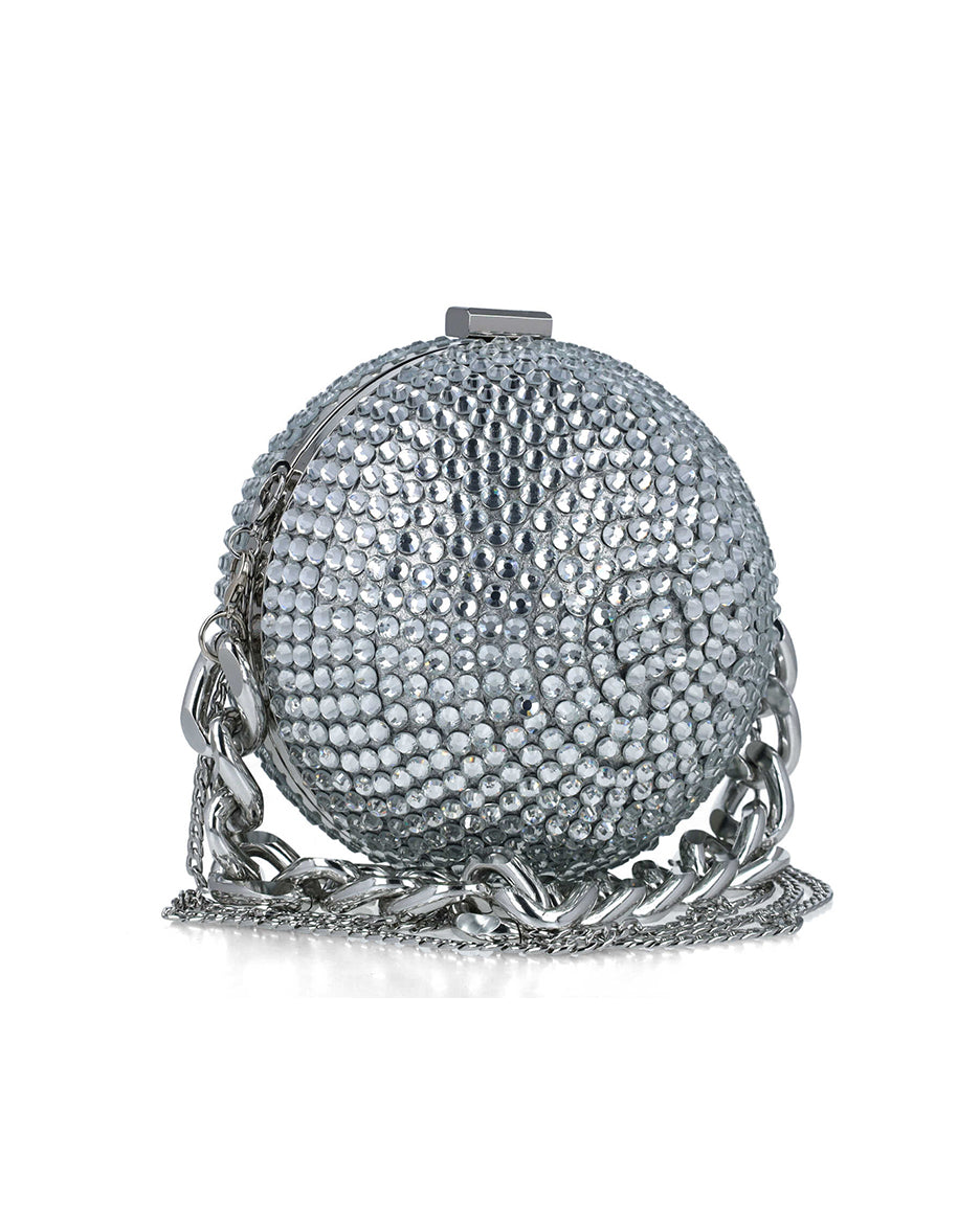 Round Clutch With Over Embellishment And Chain Strap_85670_09_02