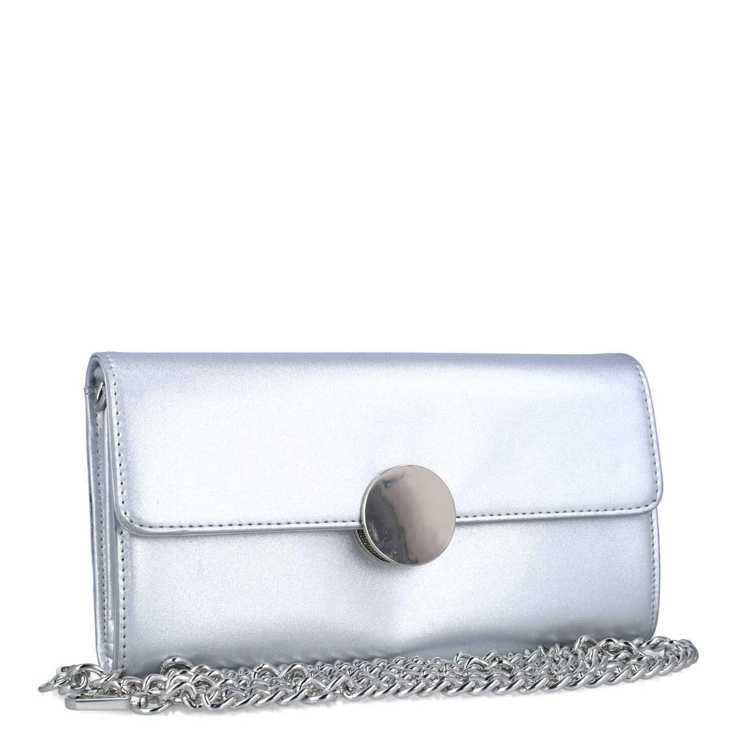 Silver Clutch Bag With Chain Strap_85712_09_02