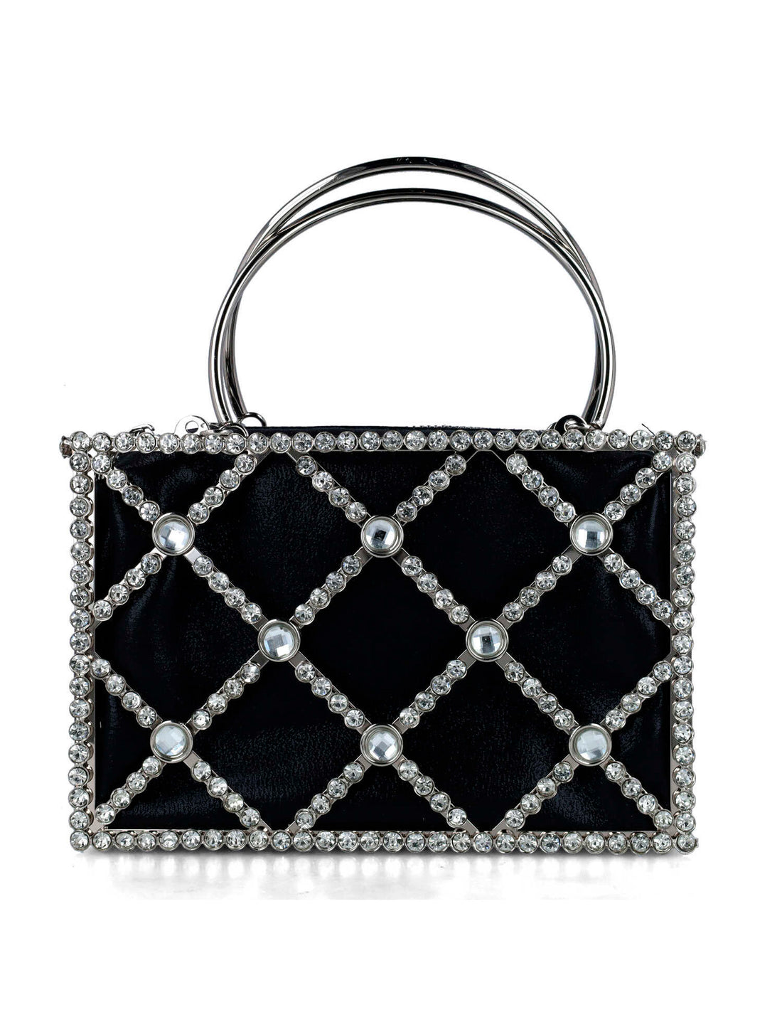 Embellished Square Handbag With Round Straps_85720_01_01