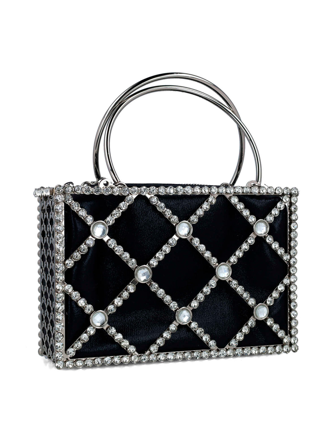 Embellished Square Handbag With Round Straps_85720_01_02