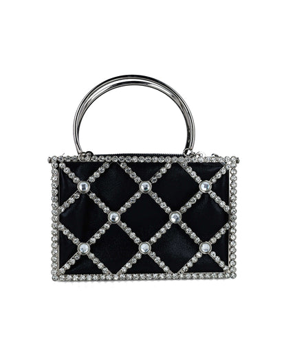 Embellished Square Handbag With Round Straps_85720_01_03