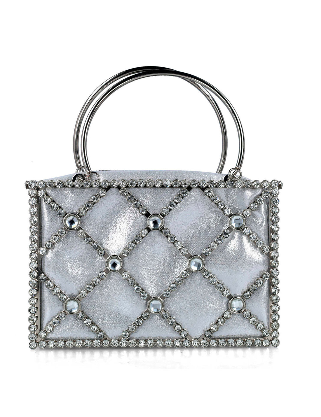 Embellished Square Handbag With Round Straps_85720_09_01