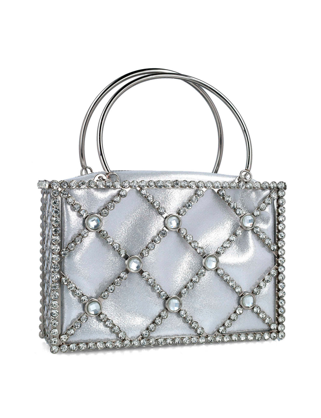 Embellished Square Handbag With Round Straps_85720_09_02