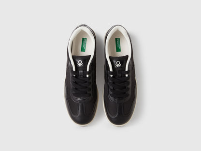 Benetton_Black_Low-Top Sneakers with Knit Stitch Blend_86BXDD03S_100_02