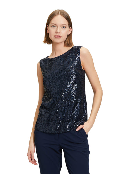 Black Sleeveless Blouse With Sequins_8718 3388_8543_03