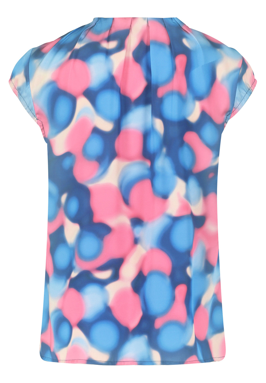 Cap Sleeve Highneck Blouse With All Over Print_8731 3318_8845_02