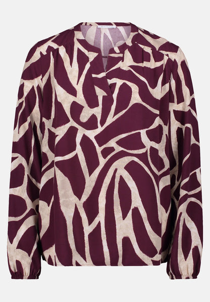 Betty Barclay_Dark Red/Nature_Slip-On Blouse with Print_8826-3089_4807_04