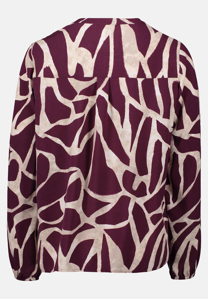 Betty Barclay_Dark Red/Nature_Slip-On Blouse with Print_8826-3089_4807_05