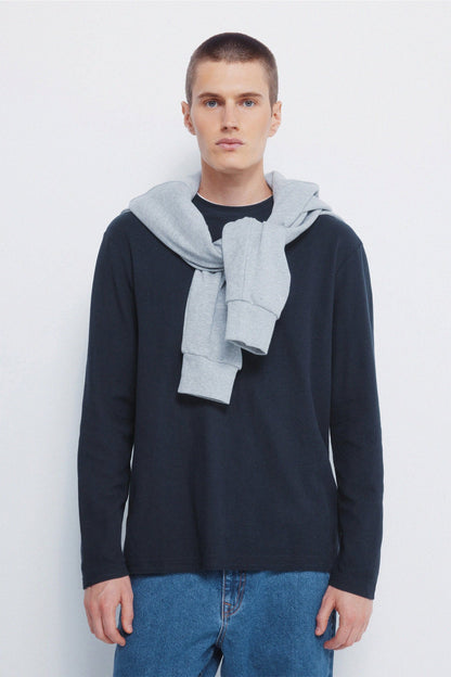 Springfield_Dark Blue_Double Waffle Fabric T-Shirt_8832417_11_01