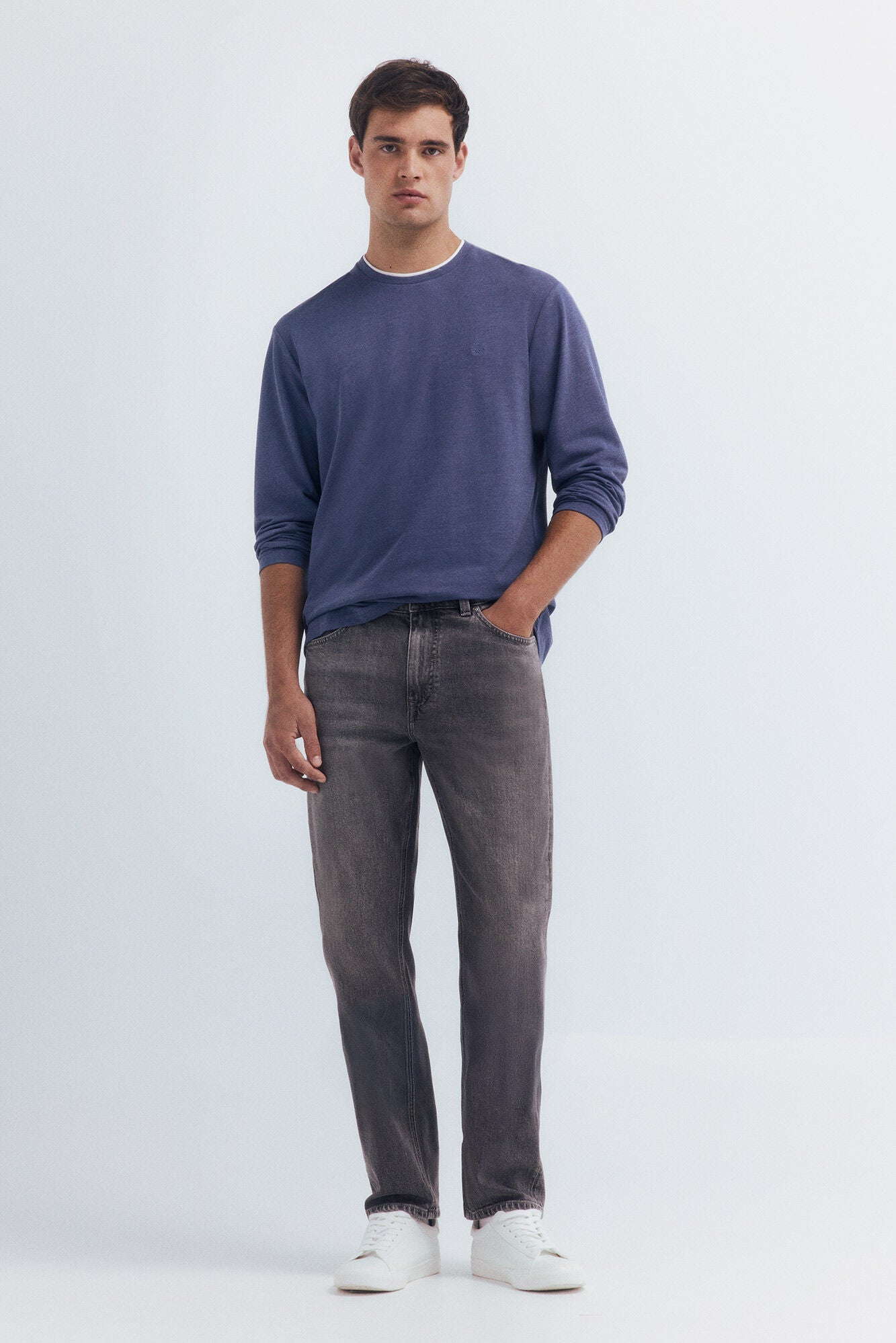 Springfield_Medium_Blue_Double Melange Long Sleeve Shirt_8832420_14_04