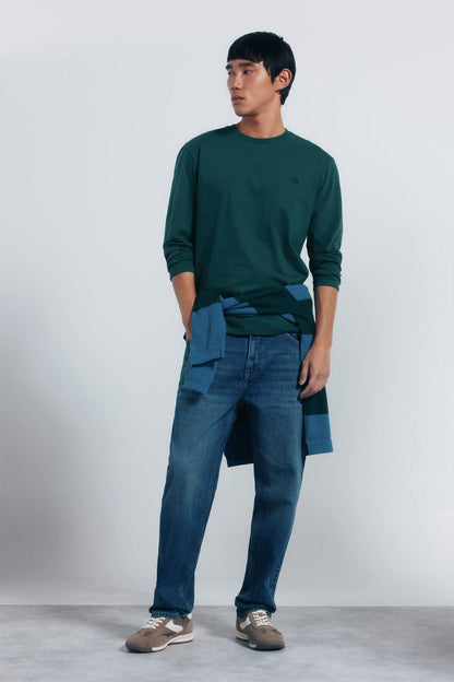 Springfield_Green_Basic Long Sleeve T-Shirt with a Soft Finish_8832421_22_03