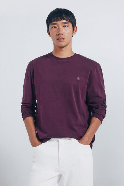 Springfield_Maroon_Basic Long Sleeve T-Shirt with a Soft Finish_8832421_69_01