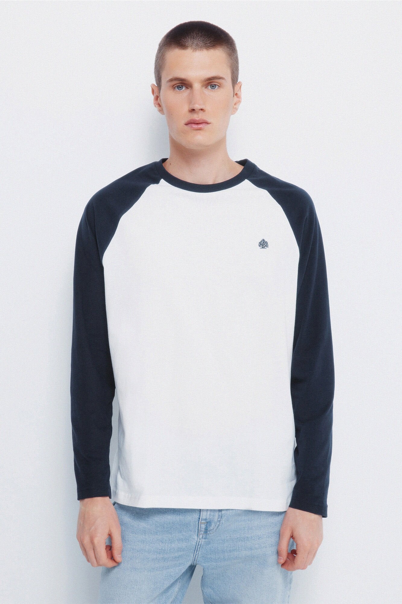 Springfield_Dark Blue_Contrast Long Sleeve T-Shirt_8832422_11_01