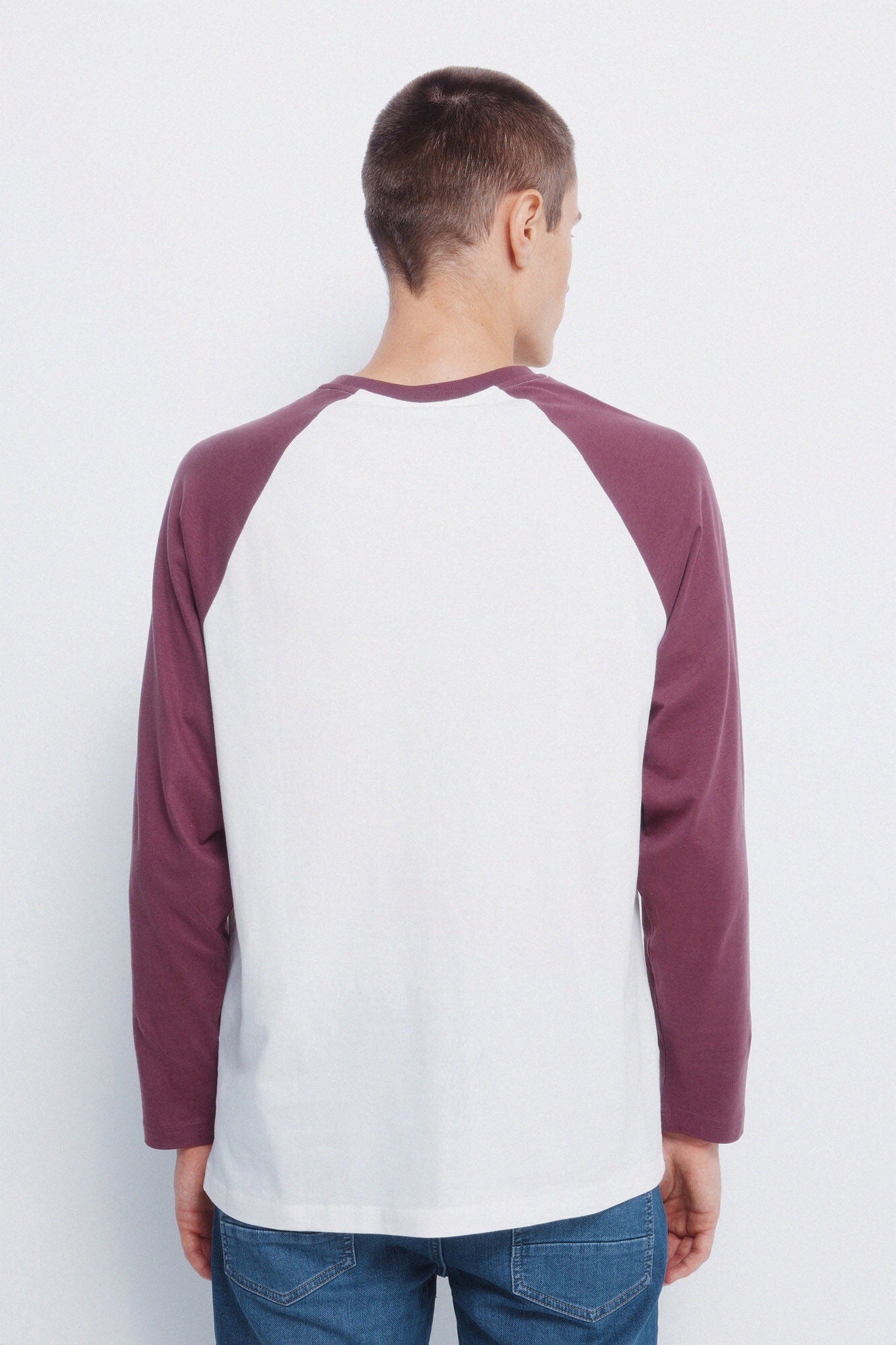Springfield_Wine_Contrast Long Sleeve T-Shirt_8832422_68_04