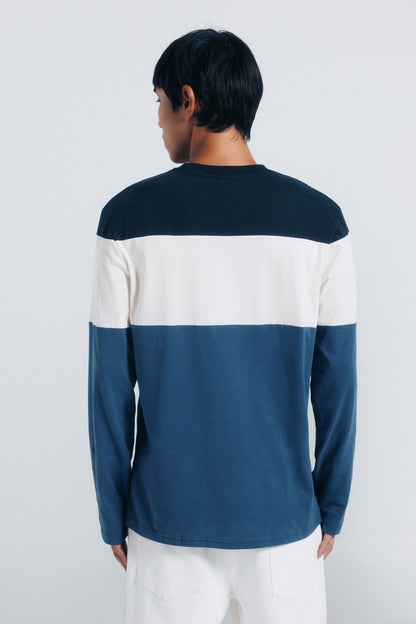 Springfield_Medium_Blue_Long Sleeve PiquŽ Cut-Out T-Shirt_8832423_14_04