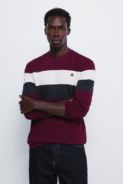 Springfield_Maroon_Long Sleeve PiquŽ Cut-Out T-Shirt_8832426_69_01