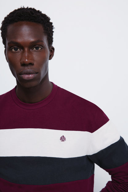 Springfield_Maroon_Long Sleeve PiquŽ Cut-Out T-Shirt_8832426_69_02