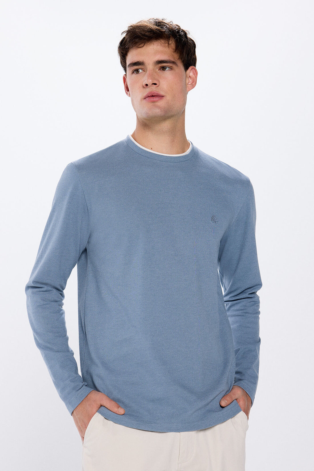 Double PiquŽ Long Sleeve T-Shirt_8838424_14_01