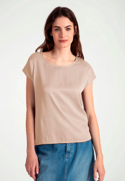 More &amp; More Sand Women Shirt with Satin Front SKU: 88880438_M0207 Image 01