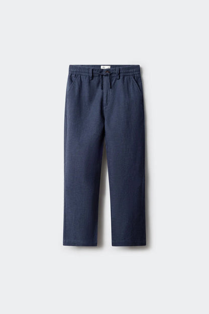 Springfield Blue Boys Linen Trousers SKU: 8903066_11 Image 01