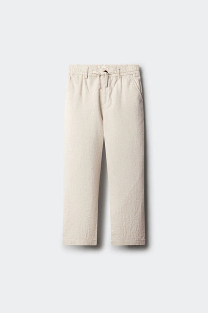 Springfield White Boys Linen Trousers SKU: 8903066_97 Image 01