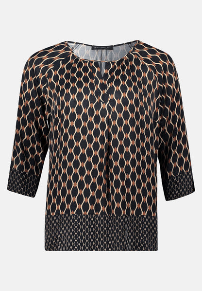 Betty Barclay_Black/Beige_Slip Blouse with Print_8906-1443_9875_04